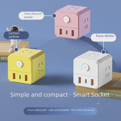 Компактный умный куб: Многофункциональная беспроводная USB-розетка из чистой меди, подходит для домашнего использования.