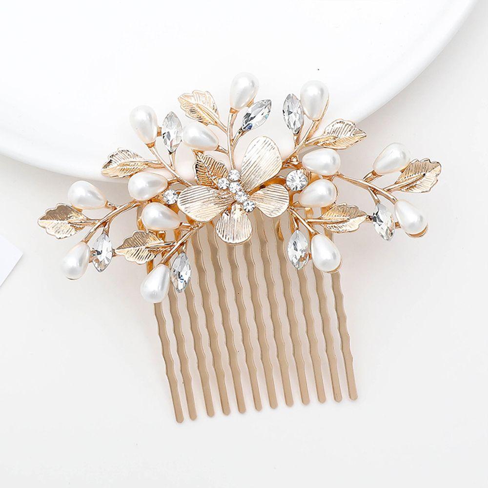 Hairpin Women Korean Style Headwear Five-tooth Hair Comb Rhinestone Hair Stick Hair Accessories
