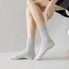 Female Spring and Summer Pure Color All Build Absorb Sweat Breathable Boneless Tube Socks