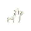 3D Printed Girl And Dog Statues Sculpture Canine Statues Crafts Cute Dog Figurine Pet Lovers Funny Desktop Ornaments Home Decor