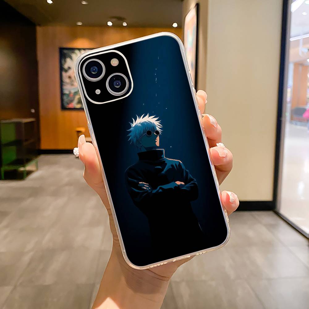 Популярные Аниме Персонажи S-Сатору Годжо Чехол для Телефона Для iPhone17,16,15,14,13,12,11 ,Pro Max,16/15/14 Plus Прозрачная Крышка