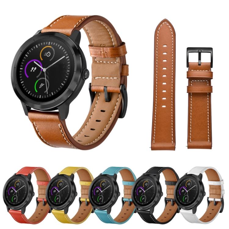 Для Huawei Watch GT3 42 мм / Watch GT2 42 мм Ремешок для часов из натуральной кожи, прошитый нитью
