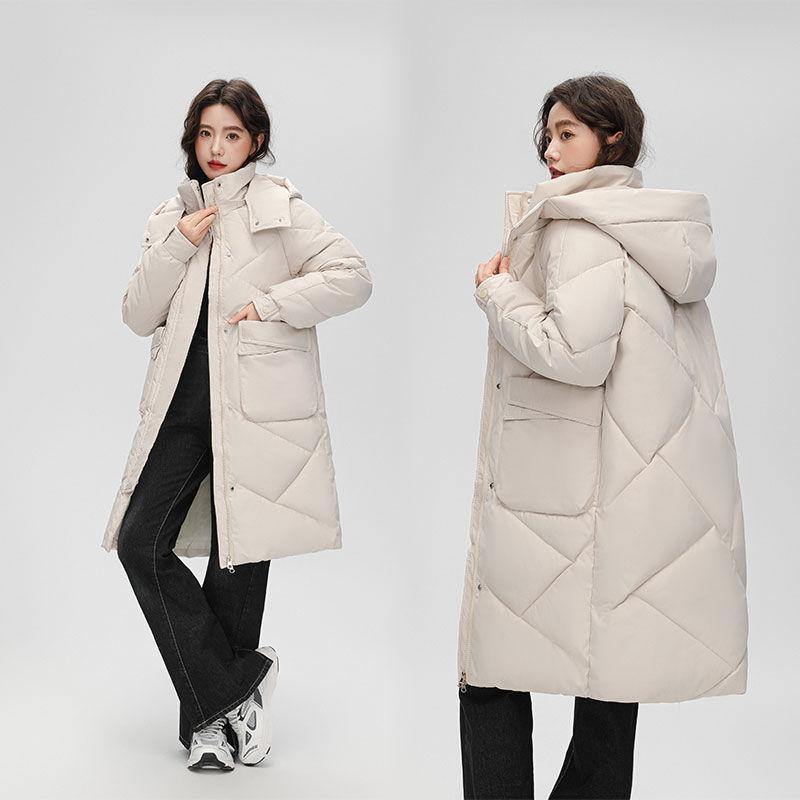 Женская зимняя парка с капюшоном, утепленные хлопковые пуховики, повседневные длинные парки, свободная верхняя одежда