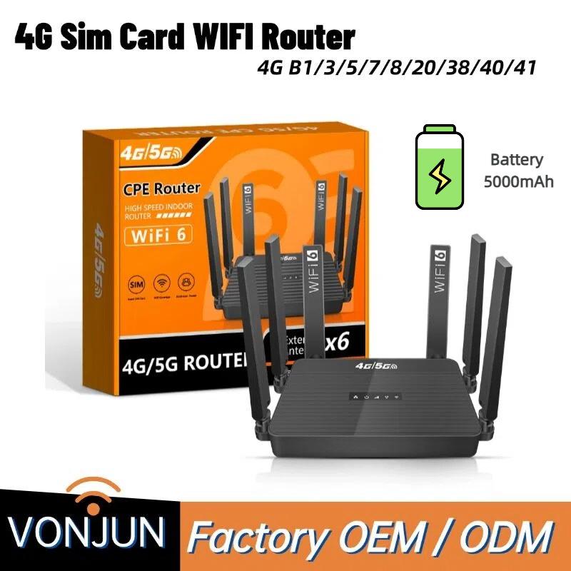 Многофункциональный беспроводной роутер, мобильная точка доступа 4G LTE WiFi6