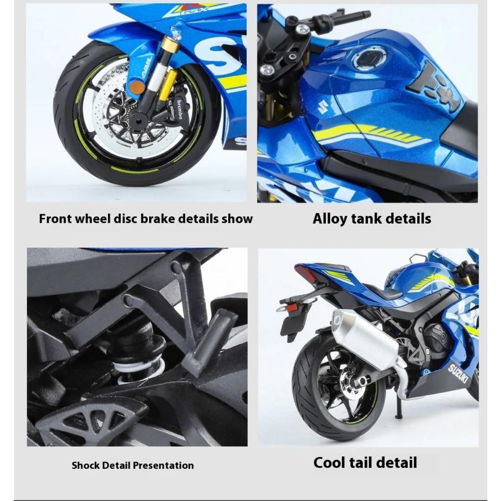 1/9 Suzuki GSX-1000R Diecast Motorcycle Model Toys for Boys Kids Gifts