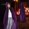 Детский плащ для косплея на Хэллоуин с завязками и капюшоном, свободный, длиной до пола, однотонный, унисекс, сценическое шоу, выступление, ведьмовская накидка