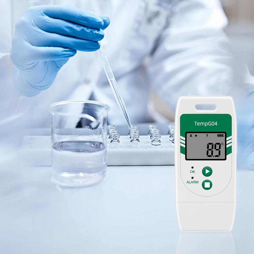 USB Digital Temp Data Logger Recorder PDF CSV Report 32000 Point Capacity Temp Recorder Over Temp Alarm for Cold Chain Transport