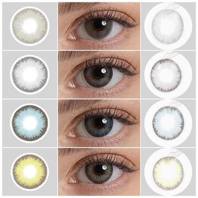 Контактные линзы ромбовидного цвета для косметики для глаз, блестящие цветные контактные линзы, мягкие цветные линзы для глаз, 1 пара годовых линз
