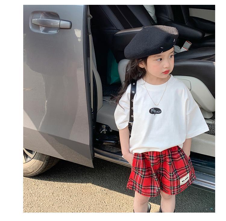 Девочки, хлопковая футболка с коротким рукавом: Модный летний топ с принтом