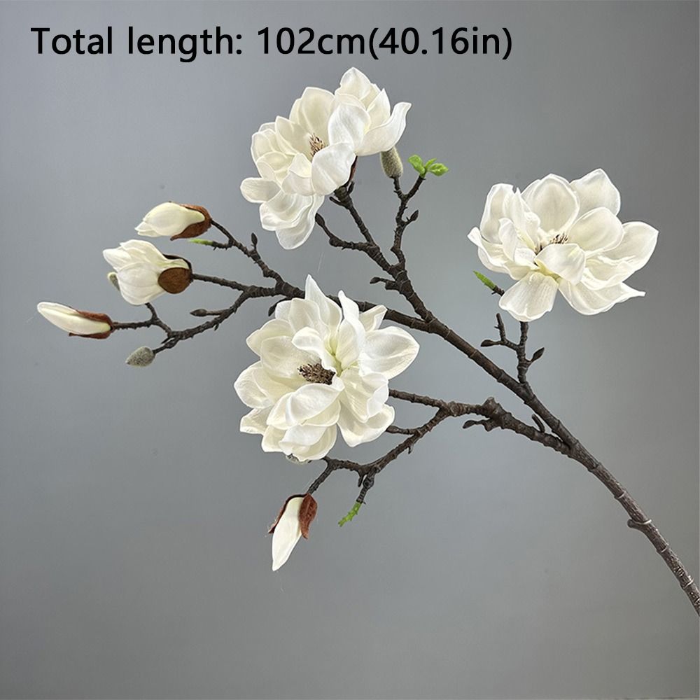 Handmade Simulation Big Magnolia Real Touch Fake Flower Artificial Magnolia Branch  Teacher's Day
