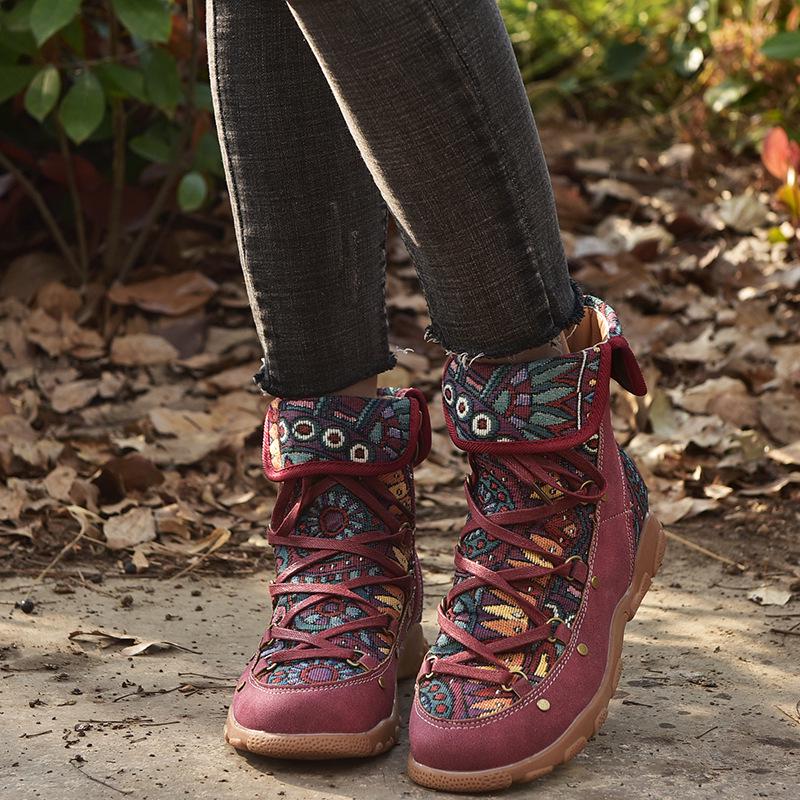 2024 Autumn Winter New Women's Ladies Retro Bohemian Style Ankle Zip Short Boots Booties Casual Shoes Women Boots Shoes Uio9