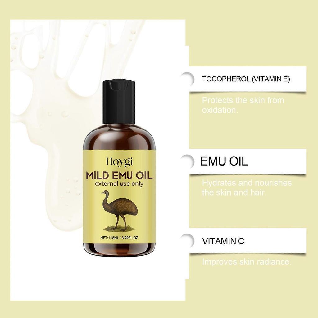 Natural Emu Oil - Intensive Nourishing & Moisturizing Essential Oil for Face, Dry Hair & Body Care Routine