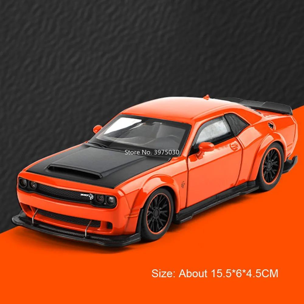 1:32 Scale Challenger SRT Hellcat Toy Supercars Alloy Diecast Models Doors Opened Wheel Steering Miniature Sports Car Gifts