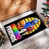 Rainbow Friends Crystal Velvet Rug, Soft Anti‑Slip Crystal Velvet Carpet for Living Room Bedroom Home Decor