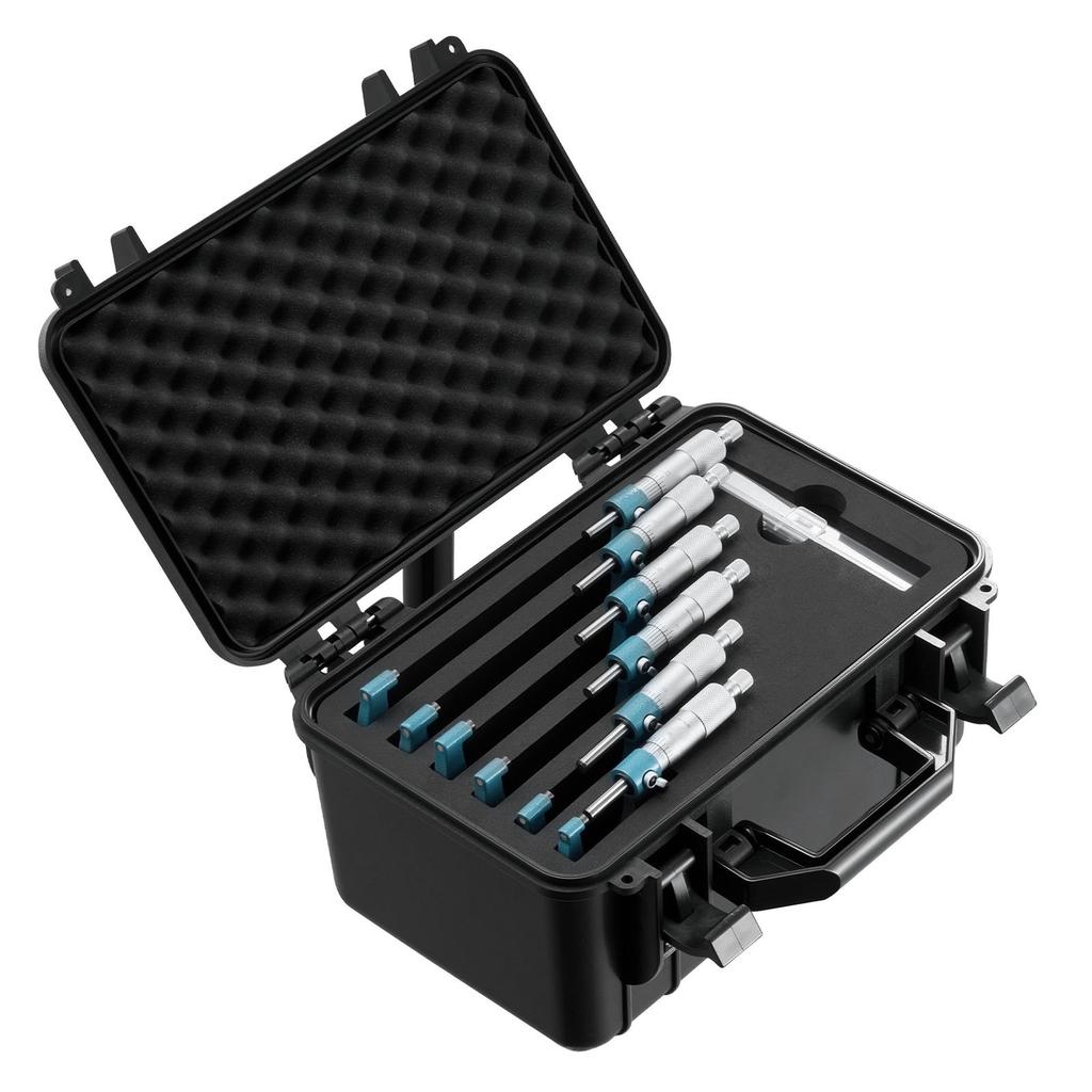 6 PCS Micrometer Set, 0-1/1-2/2-3/3-4/4-5/5-6/in Machinist Outside Micrometer, Precision Accuracy, Professional Machinist Tools with Protective Case,