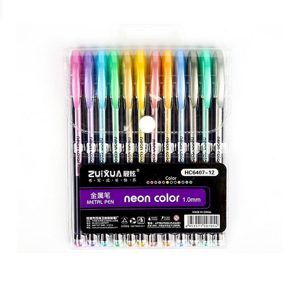 Офисная флеш-ручка для рисования своими руками, цветная ручка с тонким наконечником, маркеры, цветная ручка для подписи, набор блестящих гелевых ручек