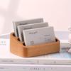 Wood Desktop Business Card Display Stand Memo Holder Storage Box Wood Card Organizer for Office