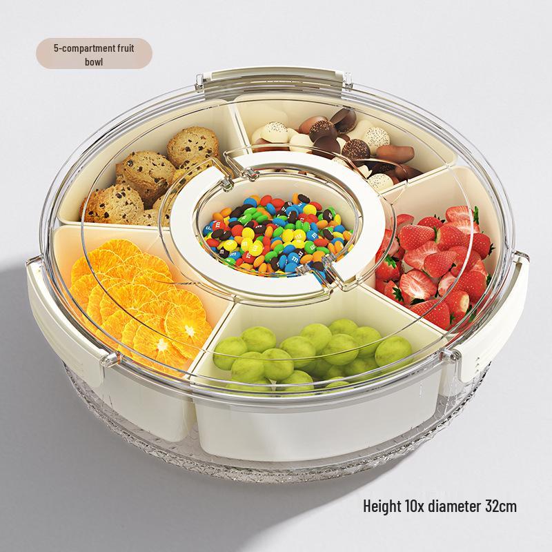 Eight-Compartment Transparent Food-Grade Storage Box for Salads and Spices