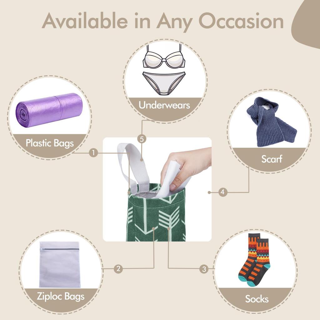 TOGETRUE Plastic Bag Holder, Large Wall Mount Trash Bag Storage Dispenser for Home, Kitchen, Travelling (Green)