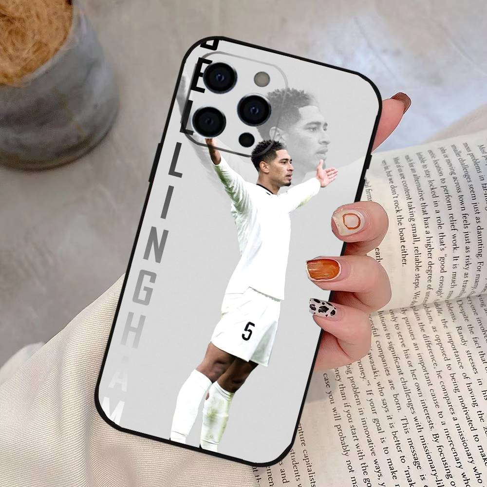 Футбольный J-Джуд Б-Беллингем Чехол для телефона для iPhone 17, 16,15,14,13,12,11 Plus,Pro Max, Другие Мягкий Черный Чехол