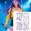 Идеальный 2025НОВЫЙ 4 ШТ. Huntrix Demo N Hunters K-Pop Devil Boys Jinu Rumi Тату Проп Тату Полоски для Тела Наклейки Косплей Хэллоуин Вечеринка