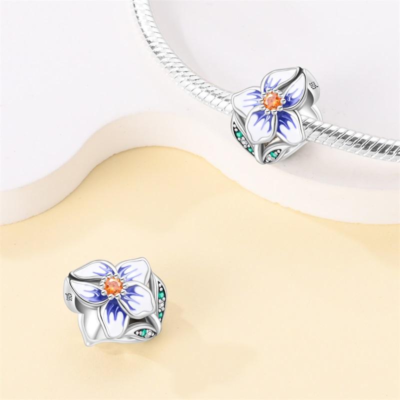 Spring 925 Silver Color Sakura Butterfly Flowers Charms Beads Fit Diy 925 Original Bracelets Fine DIY Jewelry Birthday Gifts