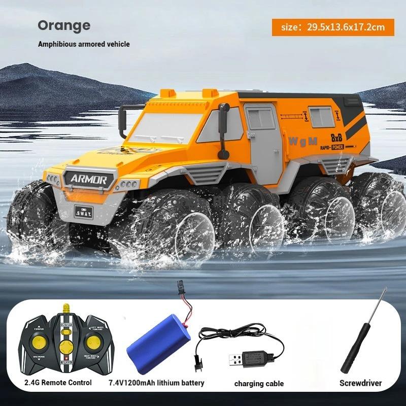 1/14 Амфибия 8WD Радиоуправляемый Внедорожник Игрушка Детские RC Скалолазы Трюковые Машинки Гонки Бронированный Автомобиль для Мальчиков Подарки
