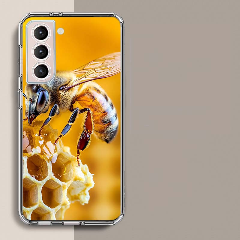 Пчелы и Мед в Сотовом Чехле Для Телефона Для Samsung A16 A26 A36 A56 A17 A15 A25 A35 A55 A14 A24 A34 A54 A04S A05S Galaxy Note