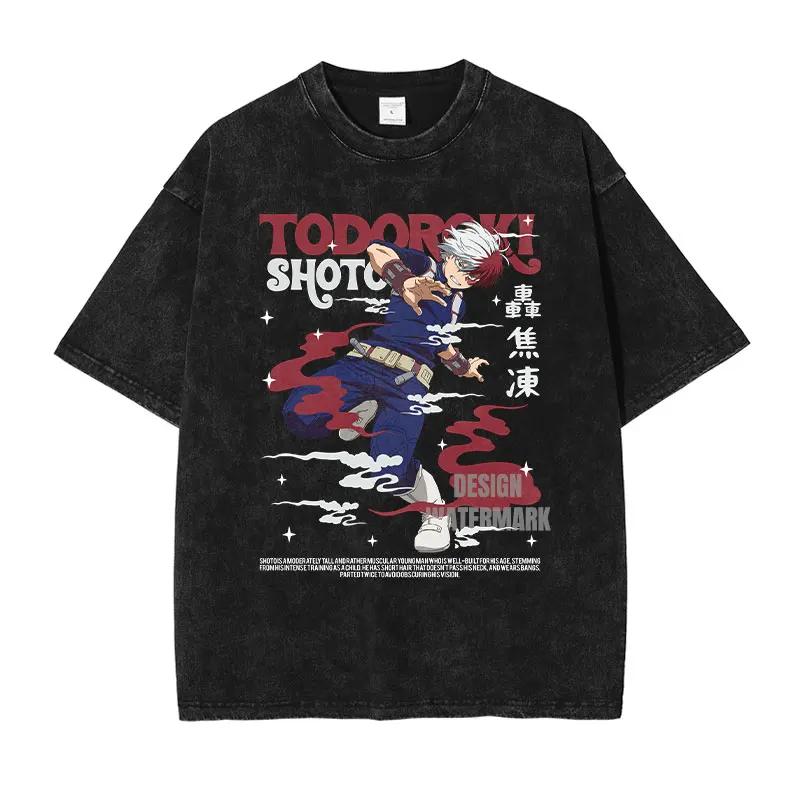 My Hero Academia Anime Tshirt Ochaco Uraraka Graphic T Shirt Vintage Washed Oversized Tshirts Unisex Unisex Short Sleeve Tees