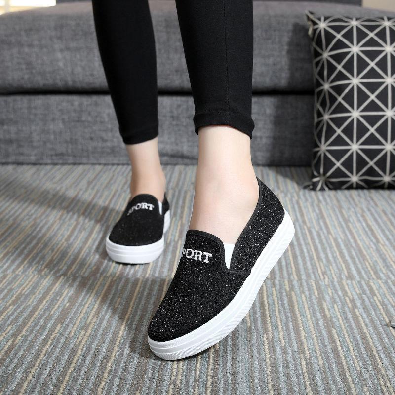 Fashion Loafers Black 2024 Flat Women Footwear Ladies Shoes Canvas Luxury 39 Trends Shoe A New Arrival Chic Elegant Offer Low Price In