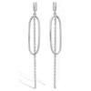 [P7030] - Silver 'Choreography' Silver Earrings (rhodium-plated) - 55x7 Mm
