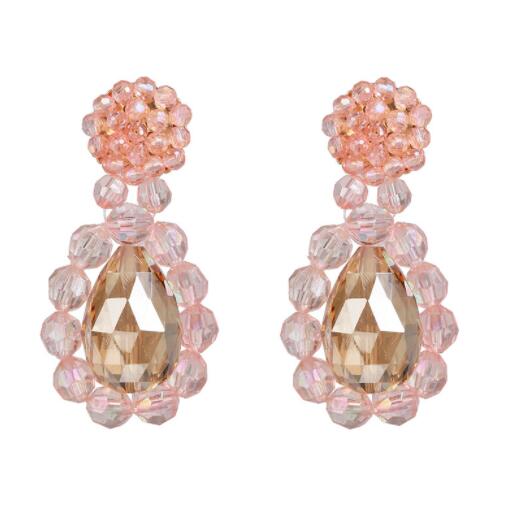 2022 New Products 16 Colors New Rhinestones Jewelry Statement Earrings Big Glass Drop Earrings for Women Fashion Accessories