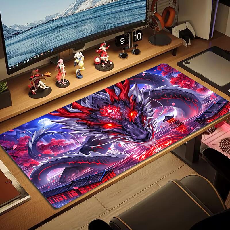 Dragon Art Color Mouse Pad Large Gaming Table Cushion Non-slip Laptop Tablet Big Mousepad XXL Mat Mini PC Playmat With Lock edge