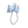 Cute Bowknot Keychain Pendant Fashionable Beaded Phone Charm for Case Decoration