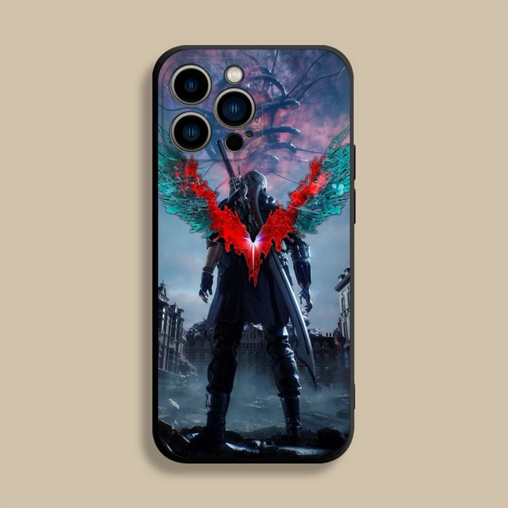 Чехол для телефона D-Devil M-May C-Cry для iPhone 17,16,15,14,13,12,Pro,Max,Plus,E,SE4,Air,Mini Черный Мягкий Чехол