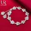 925 Sterling Silver Full Flower Bracelet Fashionable Wedding Jewelry