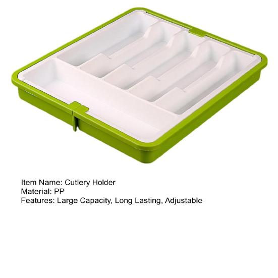 Органайзер для ящиков для столовых приборов Выдвижной держатель для столовых приборов Не содержит BPA Большая вместимость Легко моется Расширяемый лоток для столовых приборов