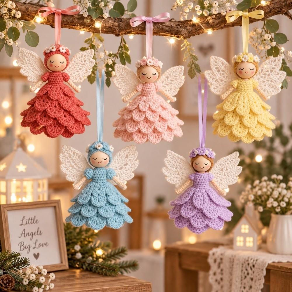Gifts Angel Doll Craft Kit Cute DIY Crochet Kit Crochet Angel Ornament Kit Christmas Decoration