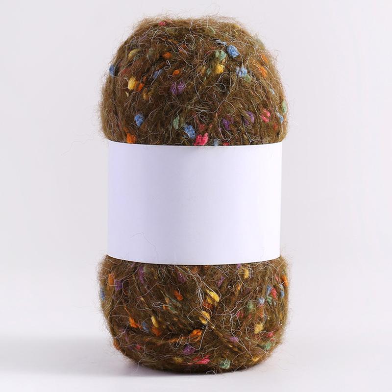 1 Roll DIY Knitting Crochet Rainbow Color Mohair Yarn 50g/ball Hand-woven Dot Comfortable
