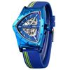 WINNER Sports Triangle Skeleton Automatic Men Watch Luminous Pointers Fashion Rubber Strap Luxury Military Mechanical Watches