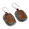 Natural Mookaite, Garnet Gemstone 925 Sterling Silver Earring 2.25" B3j85