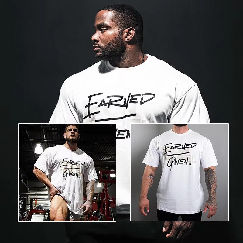 2026 Summer Gym Ir Sports Tshirt Unisex Spring Summer Loose Short Sleeve Large Size Fitness Clothes Cotton Casual Short Sleeve
