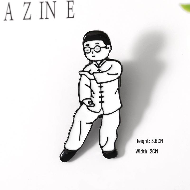 Брошь с капающим персонажем из сплава кунг-фу - подвеска в мультяшном стиле для сумок