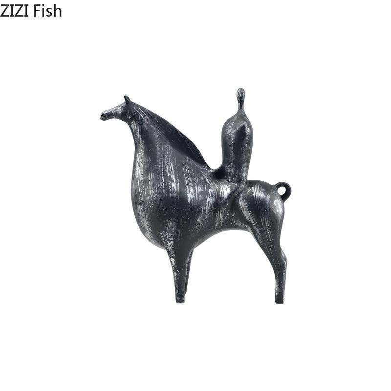 Abstract Art Horseman Statue Desk Decoration Minimalist Rider Figures Sculpture Resin Crafts Ornaments Room Aesthetic Decor