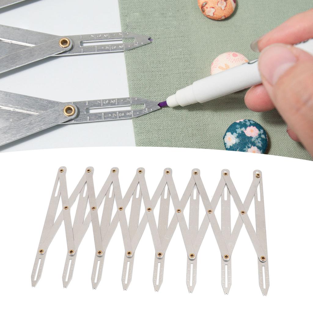 Expanding Sewing Gauge Aluminum 8 Heads Button Guide Equal Space Divider Sewing Tool for Buttons Ple