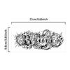 Brave Flower Herbal Tattoo Sticker: Flame, Shield, Wolf, Bull - Retro Street Chicano Style.
