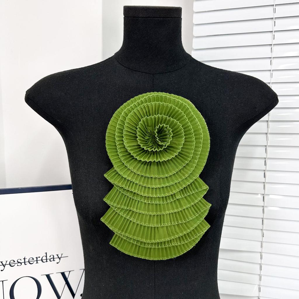 Нежный многоцветный шифоновый цветок многослойная плиссированная тканевая наклейка крафт цветок свадебное платье платье топ декоративные аксессуары