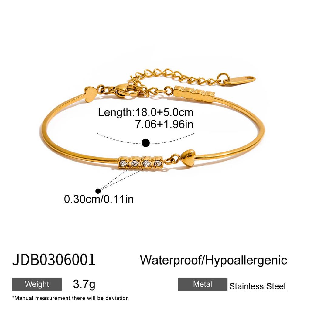 Uworld Classic Pink Purple Heart Shaped Zircon Tennis Bracelet For Women Delicate Gold Plated Stainless Steel Layer Bracelets
