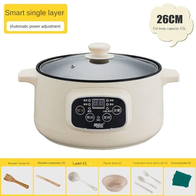 Электрическая кухонная машина, одно-/двухслойная кастрюля, бытовая рисоварка для 1-2 человек, многофункциональная сковорода с антипригарным покрытием для дома