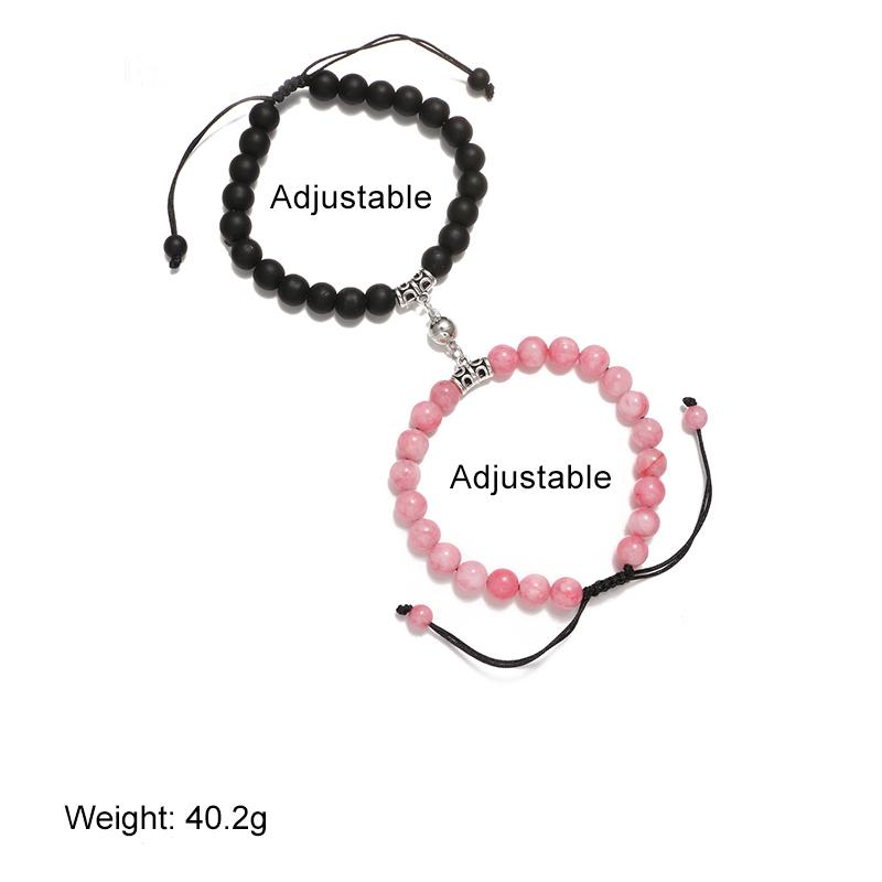 Мода 2 шт./компл. натуральный камень бусины браслет для йоги для влюбленных расстояние магнит пара браслеты ювелирные изделия дружбы